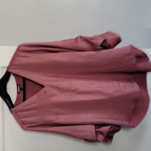 Express Rose Gold Pink Metalic Tunic Top
